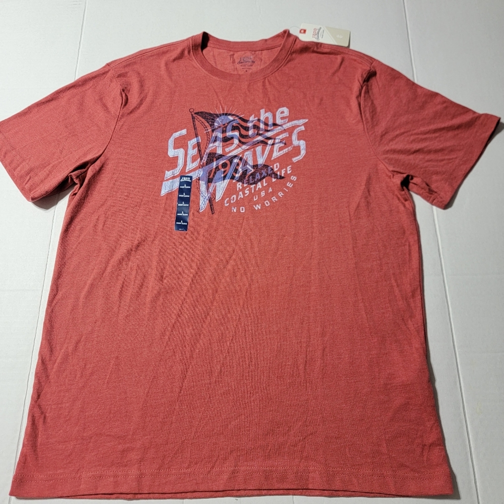Izod Saltwater Relaxed Classic Graphic Mens TShirt Red Size Large